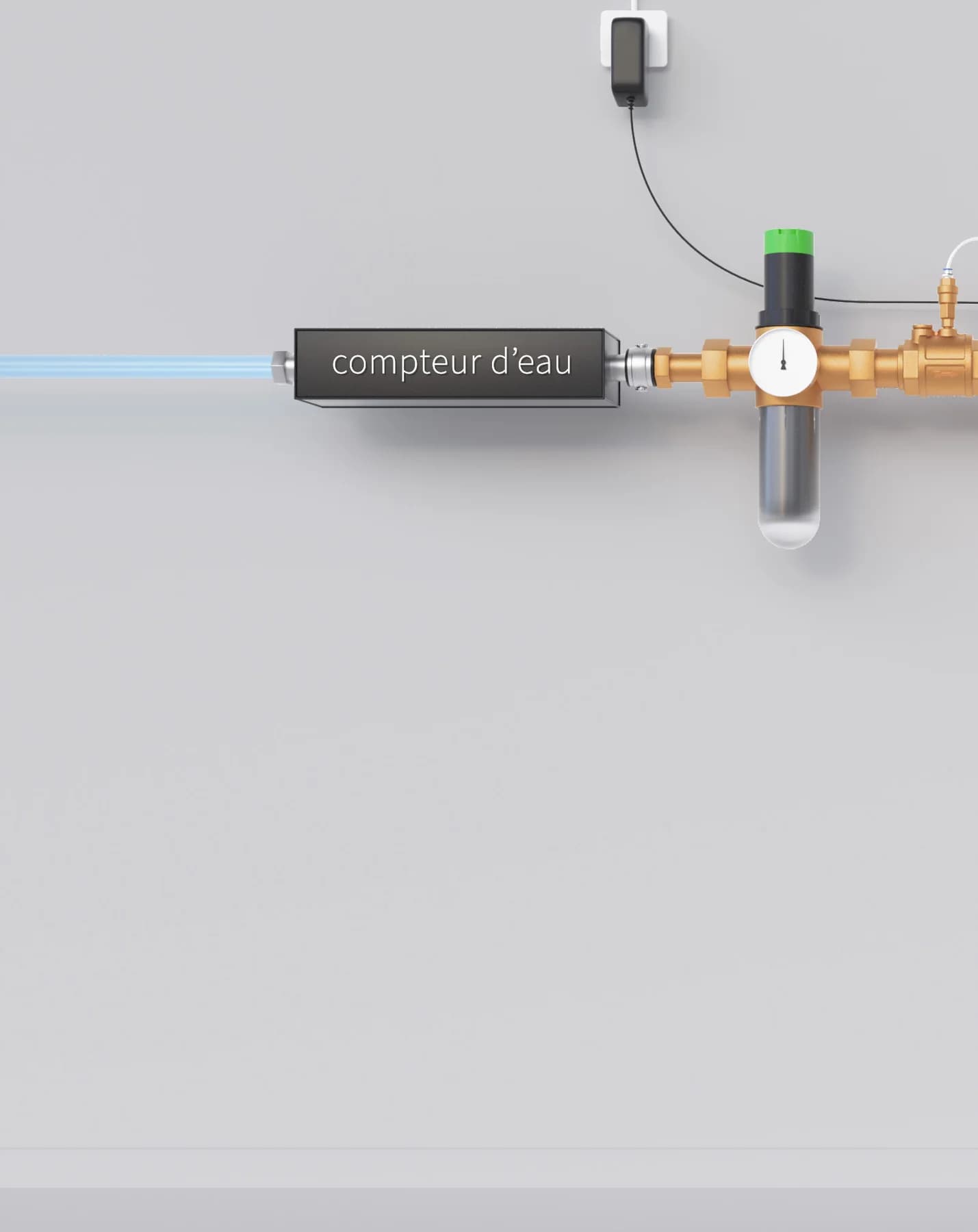 Schéma : arrivée d'eau et compteur