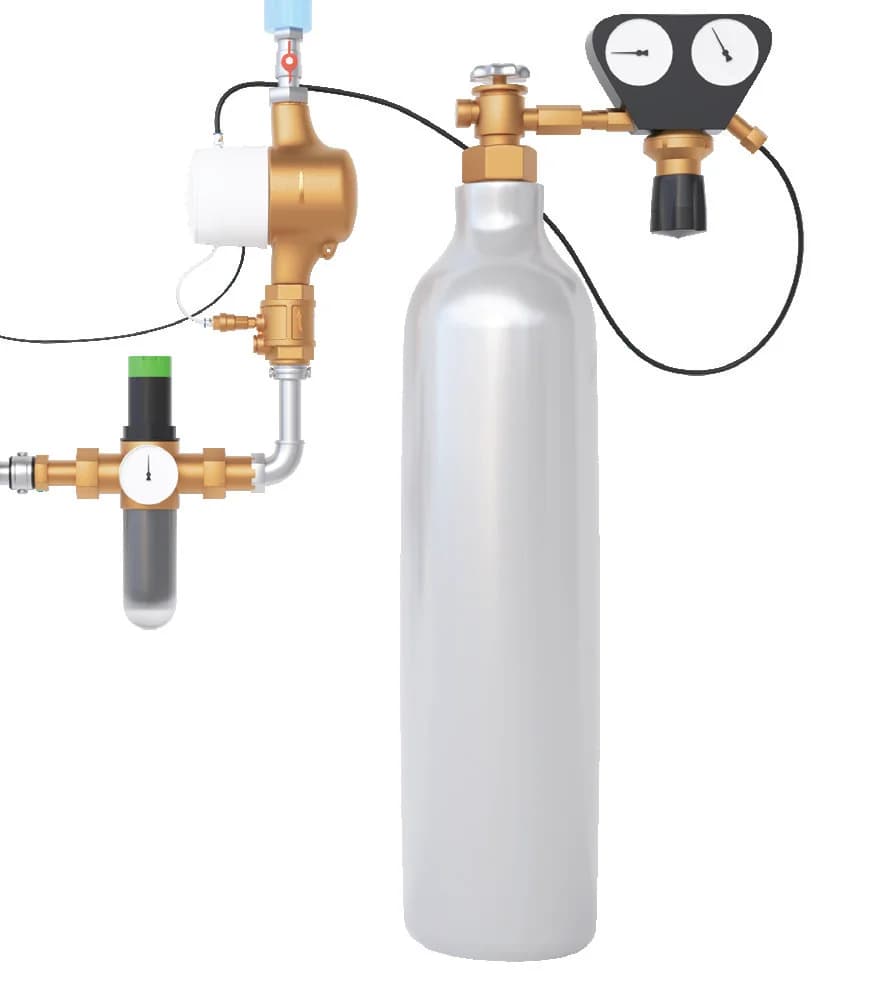SoluCalc avec régulateur et bouteille de CO₂